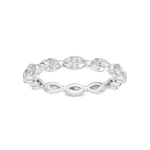 2 Carat (ctw) 14K White Gold Marquise Cut LAB GROWN