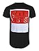 Screenshotbrand Mens Hipster Hip-Hop Premiun Tees - Stylish Longline Embossed Gold Print T-Shirts Good Vibes - Black - XLarge