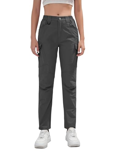BondiTrekk Cargo Hose Damen mit 9 Taschen - Hochtaillierte Wasserabweisende Outdoor-Hose für Wandern, Sport & Alltag