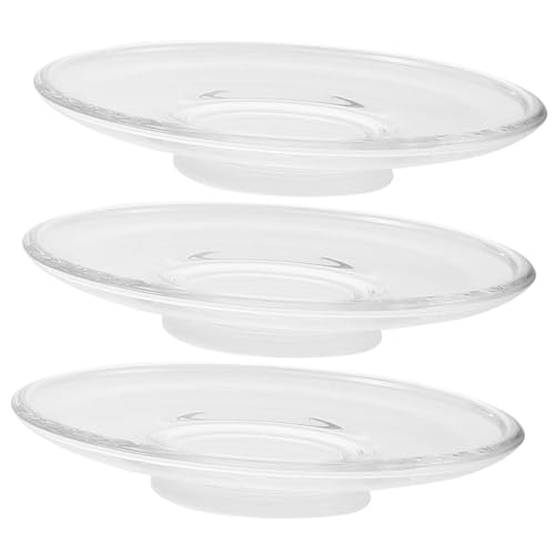 SOIMISS 3er Glas Untertassen Set Transparent