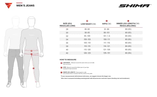 SHIMA Devon Motorcycle Jeans - Ventilated Elastic Slim Fit Riding Trousers with FiberQL Reinforcements, CE Knee and Hips Protectors
