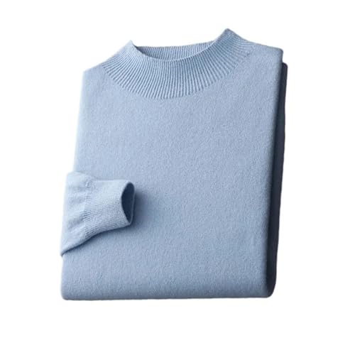 Men's Wool Pullover Half Turtleneck Casual Solid Color Warm Soft Knitted Sweater