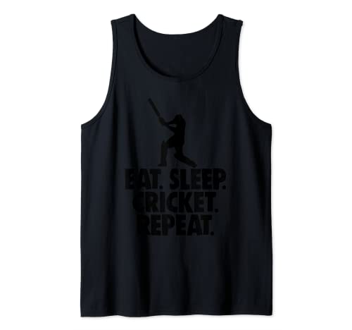 Eat Sleep Cricket Repeat T-Shirts Funny Cricket Lovers Gifts Camiseta sin Mangas