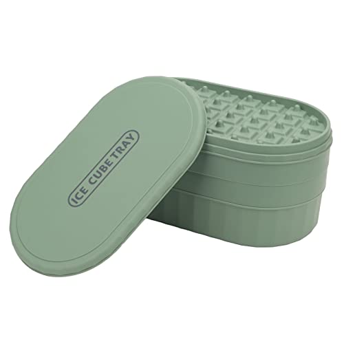 Haofy 72 Grids Ice Cube Tray with Lid and Storage Bin, Stackable Ice Mold Tray, Ice Cube Container for Freezer with Lid(Green)