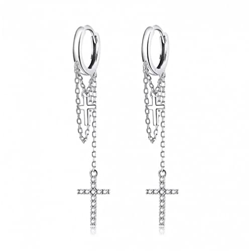 Boucles d'oreilles Croix en Argent idée cadeau anniversaire femme