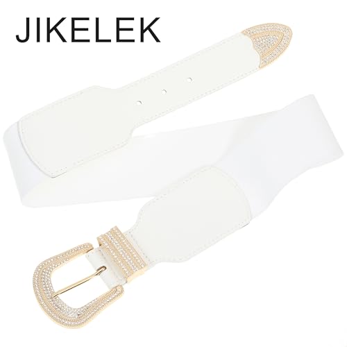 Sparkly Wide Stretchy Rhinestone Waist Belt for Women Vintage Bling Elastic Buckle Belt for Ladies Dresses2