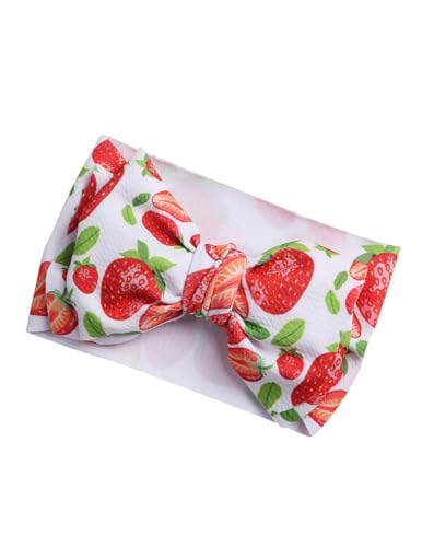 BBTDIN Strawberry Turban Headband with Bow Fruit Hair Band Bownkot Headwear BTB06 (Big Strawberry)