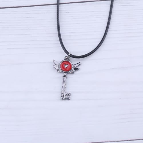 Collier clé hôtel Keekee résistant pendentif ailes dessin animé pour rassemblement