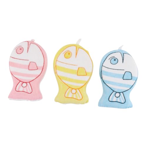 Gogogmee 3 piezas Esponjas de Baño para Bebés y Suaves y para Piel Diseño de Dibujos Animados Colores Pastel Limpieza Suave y Divertida