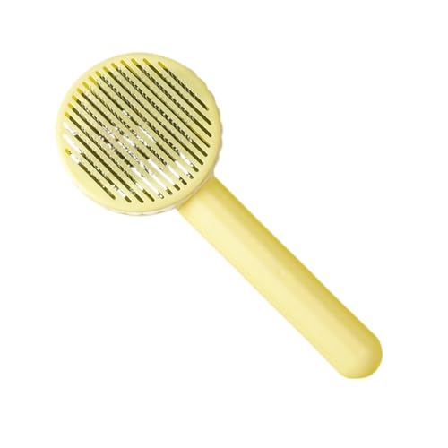 Brosse de toilettage pour animaux contre la mue : peigne anti-poils morts jaune