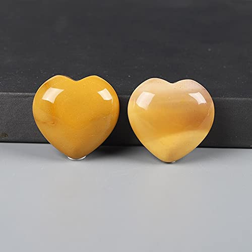 1pc Heart-Shaped Crystal, Home Decoration Aura Gemstone DIY Jewelry Crystal Stone (Color : Egg Yellowstone)