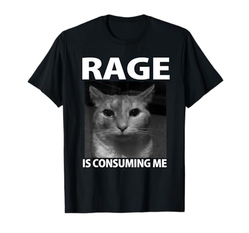 Rage is Consuming Me Silly Staring Cat Meme Maglietta