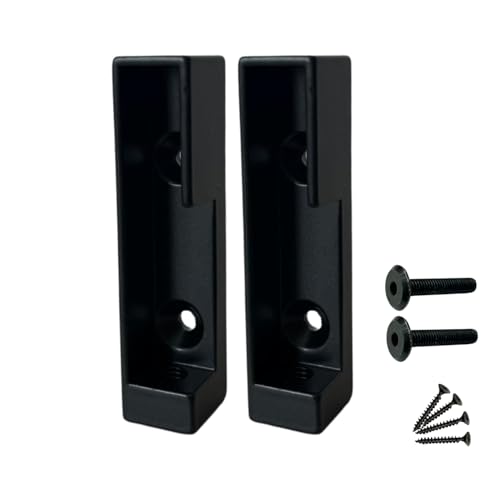 Tubo Appendiabiti per Armadio Rettangolare 1950mm con Reggitubi, Design Moderno ed Elegante, Alta Resistenza di Carico (2 Supporti Laterali Neri)