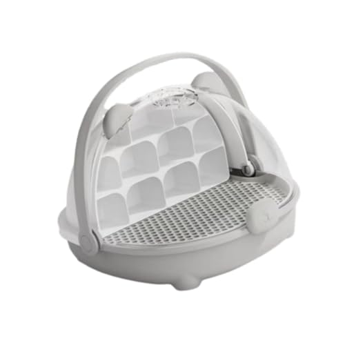 Bothyi Silkworm Breeding Box Silkworm Growth Box Easy to Observe Breathable Transparent Habitat Cage Small Animal Breeding Container, Grey