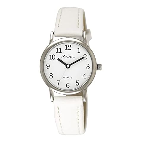 Ravel - damski zegarek w pastelowych kolorach na co dzień w srebrnym tonie (36mm) - Kwarc analogowy - R0137.04.1 - Biały