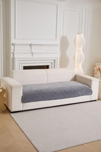 Image of HOMETHREADS Innovative Premium Velvet Sofa Cover Mat with PVC Backing for Non-Slip Comfort (C Grey, 1 Seater Large | 70x90cm)