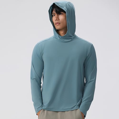 Finelylove UV Sun Protection Hooded Fishing Shirts For Men Long Sleeve UPF 50+ Sun Shirt Quick Dry Athletic Rash Guard2