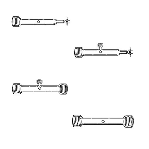 7488-15-12-5 Air Sampling Manifold, 50 Ace-Thred to 2" Tube End, Five #7 Ace-Thred Ports, 12" Length