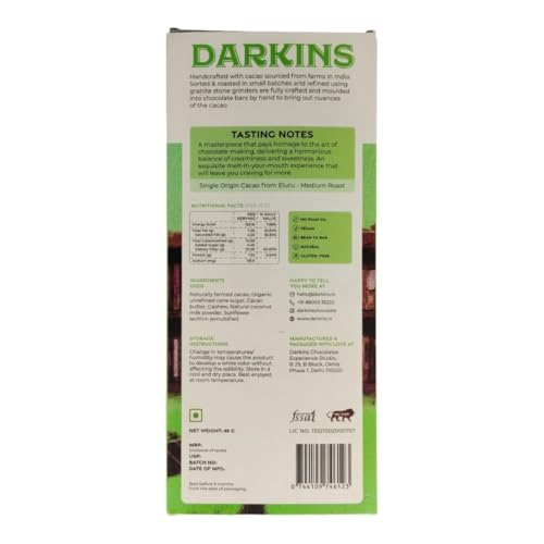 Image of Darkins Vegan Mylk Classic Chocolate | Unrefined Cane Sugar | Gluten-free | Hand Crafted Chocolate | 50 Gm Each Pack Of 2