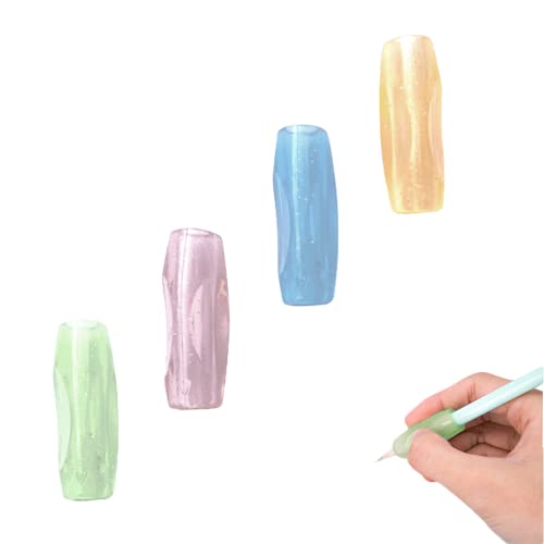 CCLKHY Pencil Grips, 4 Pack Writing Aid Grip Pencil Grip, Pencil Holder, Silicone Pencil Grips Handwriting Tool for Children, Students