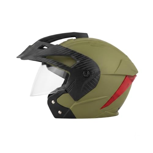 Image of RYDR Flare Desert Storm Half Face Helmet for Men & Women with Helmet Bag | Open Face Bike Helmet | Durable ABS Shell, Comfortable Padding & Air Ventilation