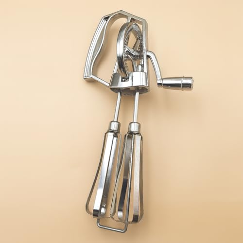 Manual Egg Beater Hand Crank – Rotary Hand Mixer Non Electric Whisk for Baking & Mixing  