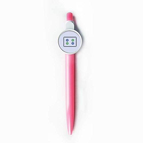Stylo à bille rétractable mahjong bleu motif 4 carreaux écriture fine