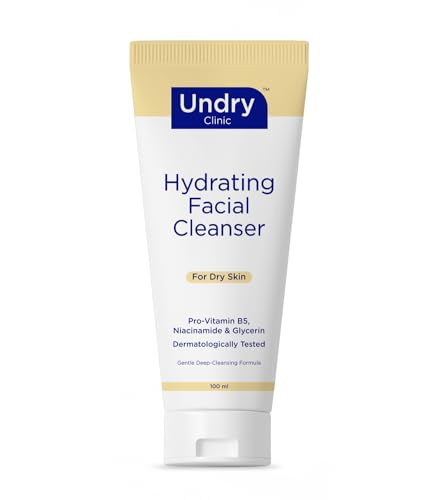 Image of Undry Hydrating Facial Cleanser | Gentle Deep-Cleansing Gel with Pro-Vitamin B5, Niacinamide & Glycerin | For Dry Skin | Dermatologically Tested | 100ml