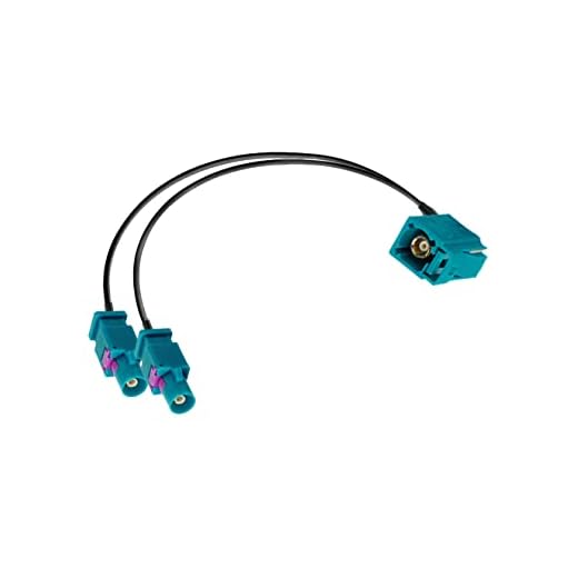 Vecys Kabel Fakra Z Fakra Z Hona rät Vinkel 90 Grader till Dubbla Fakra Z Hanadapterkabel RG174 30CM / 12 tum till Bilradio DAB -Antenn GPS -Navigationssystem Antenn