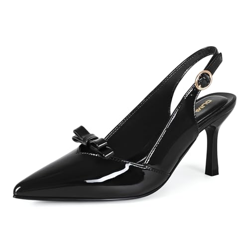 Dumalum Women's Slingback Kitten Heel Pointed Toe Pumps - image 3