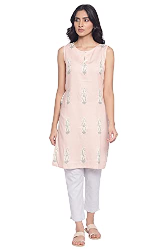 Image of W for Woman Women's Viscose Straight Fit Printed Straight Kurta