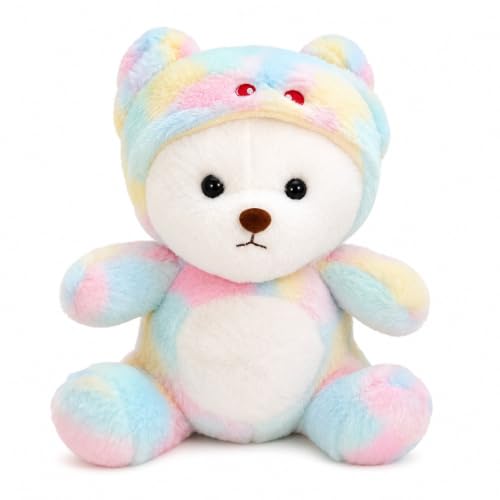 Image of VanityX Soft Plush Teddy Bear with Cute Hoodie, Rainbow Stuffed Animal Toy for Kids, Baby Teddy Bear, Hugging Plush Doll, Birthday Gift for Girls & Boys, Home Decor (40 cm, Rainbow Color)