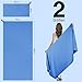 Jokisa Mikrofaser Handtuch 2er Set, 180X90cm Strandtuch Mikrofaser + 80X40cm Sporthandtuch, Schnelltrocknendes & Sandfrei Handtücher für Outdoor Sauna Strand Trekking (Hellblau)
