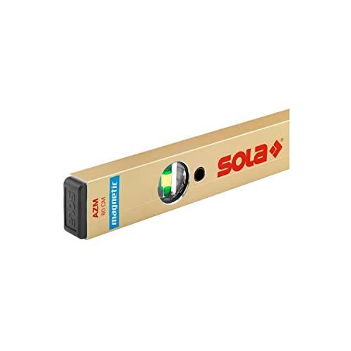SOLA AZM 40 - Wasserwaage magnetisch 40 cm - starker Halt durch Neodym Magnete - Wasserwaage mit Magnet 40 cm - patentierte SOLA-Focus Libelle