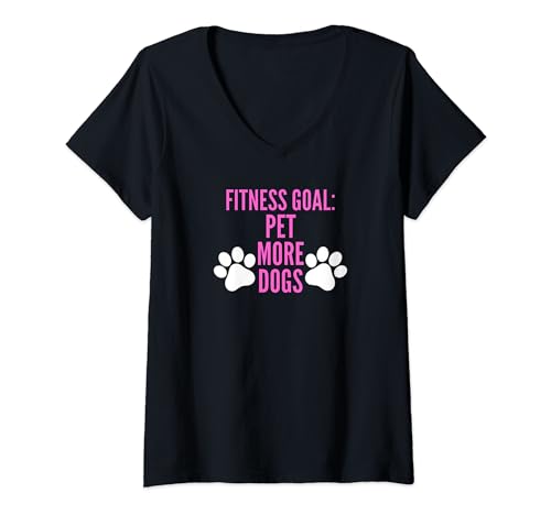 Fitness Goals Pet More Dogs | Dog Lover Apparel V-Neck T-Shirt