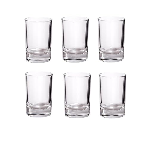 Adri 6 Vasos de Chupito Cristal - Aptos para Lavavajillas - Pack de chupitos de entre 3,4 hasta 6,5 cl de capacidad. (6, 4,3 cl)