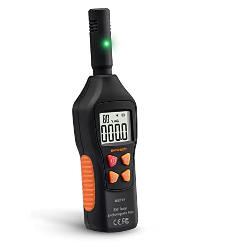 EMF Meter, ENGiNDOT Digital LCD EMF Detector, 3-in-1 EMF Tester for Electromagnetic Field 5HZ-3500MHz, Electronic Radiation, Temperature Detector, EMF Inspections for Home, Office, and Ghost Hunting
