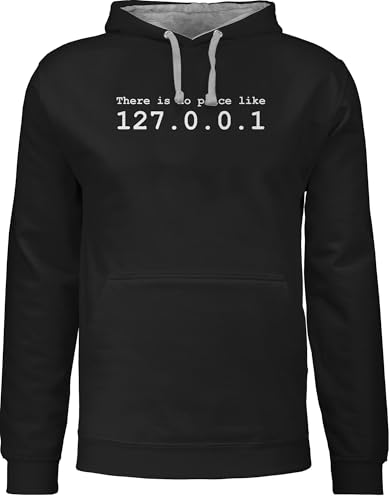 Pullover Herren Frauen Hoodie Kontrast zweifarbig - Programmierer Geschenke - There is no place like