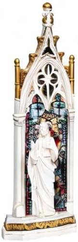 Miniatura 7 de Joseph's Studio by Roman - Figura LED con ventana de arco del Sagrado Corazón de Jesús, colección Renacimiento, 11.75 pulgadas de alto, resina y