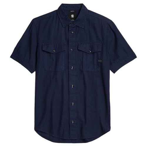 G-STAR Marine Slim Shirt, Maglietta Uomo, Blu (Sartho Blue Gd D19751-D454-B597), Xs - 3