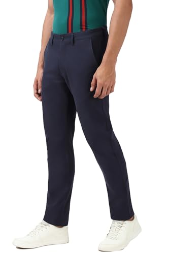 Image of Peter England Men's Slim Fit Mid Rise Super Premium Wrinkle Free Casual Trouser Chinos