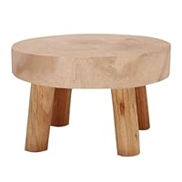 YANJIY Plantenkruk hout, klein, kruk hout voor bloemen, potplantenstandaard, bloempot, basishouder, rond, bloemenbank voor binnen, vensterbank, bloemenkruk, decoratie voor binnen en buiten (14 x 9,5