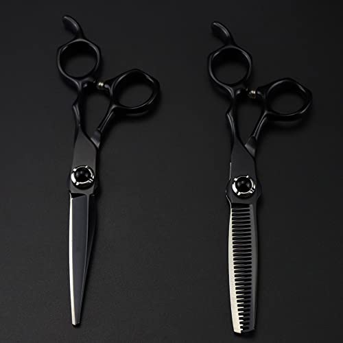 Ciseaux de coiffure en acier 440c noir mat d'une robustesse et longévité remarquables