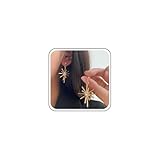 Erimberate Bohemian Crystal Sunburst Stud Earrings Cz Metal Firework Dangle Earrings Starburst Drop Earrings Rhinestone Firework Earrings Jewelry for Women