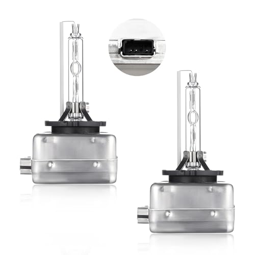 Yourkar 2 PCS Car HID Bulbs, D1S/D1C High Low Beam HID Xenon Bulbs Replacement, 6000K 35W Super Bright Vehicle Light Bulbs with Metal Stents Base, Practical Car Accessories