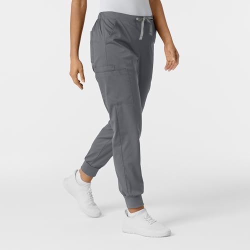 Image of Wink W123 Women's Flex-n-Reach Track Scrub Pant, Black, Large Petite