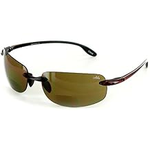 Aloha Eyewear Oahu Sun Deluxe Wrap-Around Rimless Bifocal Sunglasses Tortoise w/Amber +2.50