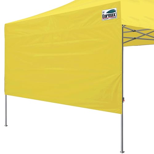 Image of Eurmax USA 10x4.8 Pop Up Canopy SunWall-UV Protection for Tents,Blocks Sunlight&Wind,Water Resistant Side Wall Only,Easy Hook & Loop Installation,Fit for 10FT Straight Leg Shelters&Gazebo,Yellow