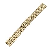 HuanJ Cinturino for orologio in acciaio inossidabile massiccio, larghezza 10-24 mm, cinturini di ricambio for uomo e donna, accessori(Gold,12mm)
