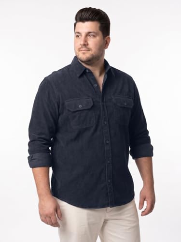 Image of Urbano Plus Men's Corduroy Full Sleeve Regular Fit Solid Overshirt with Utility Pockets